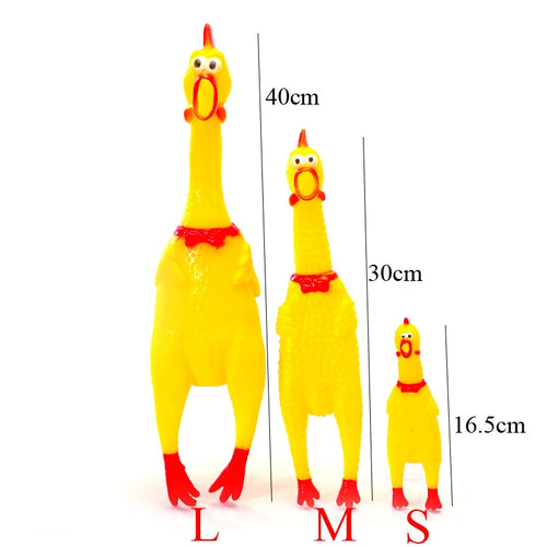 Funny Yellow Screaming Rubber Chicken for pets